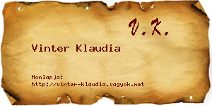 Vinter Klaudia névjegykártya